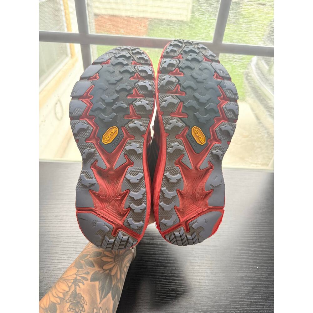 HOKA One One Speedgoat Trail Running Shoes Red Black Women’s Size 8.5 Sneakers - Picture 9 of 13